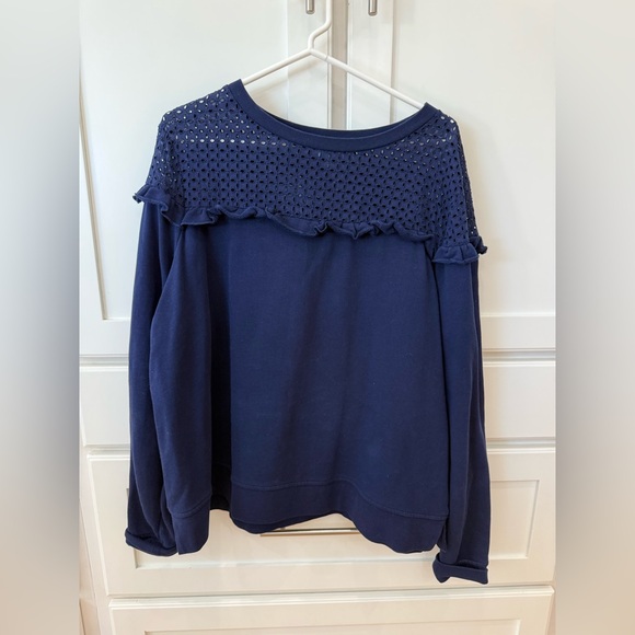 Eyelet Ruffle Sweatshirt - Picture 6 of 7